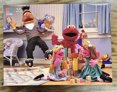 Rompecabezas Bert Elmo Betty Lou 4672-5 1988 MB Plaza Sésamo 35 piezas nuevo de colección Foto 1 de 3