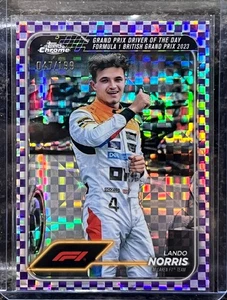 2024 TOPPS CHROME LANDO NORRIS PURPLE CHECKER /199 RARE CARD  - Picture 1 of 2