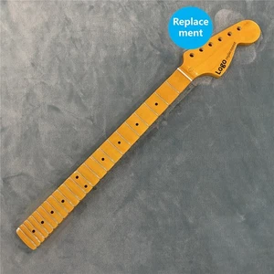 Full Scalloped Big Head Maple Electric Guitar Neck 22 Fret Yellow Glossy - Picture 1 of 10