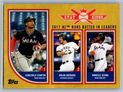 2018 Topps Big League Baseball Gold #309 Giancarlo Stanton/Arenado/Marcell Ozuna - Image 1 of 2