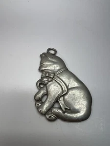 Vintage Seagull Pewter Cat 2.5” Christmas Ornament Made In Canada 1988 - Picture 1 of 4