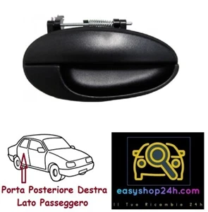Poignée De Porte Arriere Extérieure Droite Pour Daewoo Matiz 1998 2004 Noir Neuf - Imagen 1 de 1