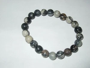 - Crystal Therapy Stone Bracelet - DIASPRO PICASSO GREY (SF8) - Picture 1 of 1
