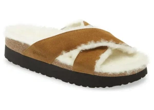 Papillio by Birkenstock Daytona Shearling Lined Platform Sandal 39/US 8-8.5 Mink - Picture 1 of 12