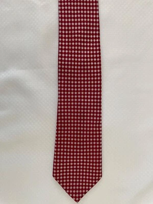 Corbata de seda geométrica roja blanca de Sean John Foto 1 de 3