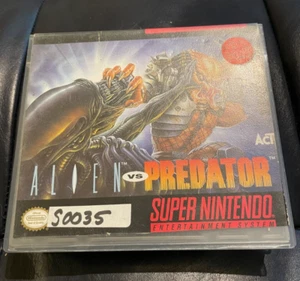 Alien Vs Predator Cartridge and manual in video store box SNES - Picture 1 of 5