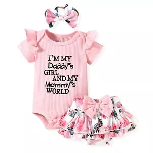 Preemie Infant Baby Girl Summer Clothes Ruffle Bodysuit Floral Shorts Outfit ... - Picture 1 of 8