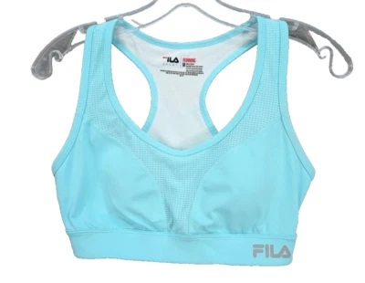 Sujetador deportivo Fila Running para mujer M azul claro espalda corredora ojo de cerradura acolchado elástico Foto 1 de 4