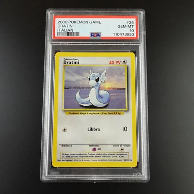 PSA 10 Dratini 26/102 ITALIAN Base Set 1999-2000 Non Holo Pokemon Card - Image 1 of 3