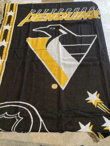 Vintage Pittsburgh Penguins Throw Blanket Cover