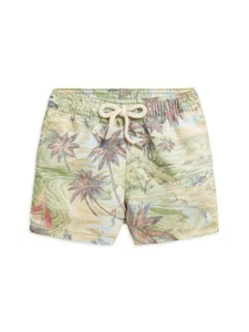 Ralph Lauren L44417 Baby Boys Green Hawaiian Beach Swim Trunks Size 9-12M - Picture 1 of 2