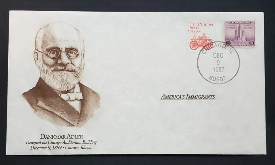 USA 1987 Tribute to America's Immigrants, Dankmar Adler, architect and engineer - Image 1 of 1