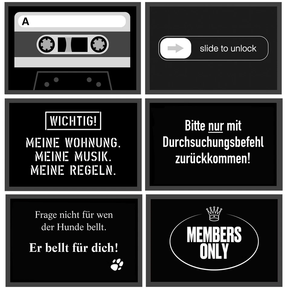 Lustige Fussmatte Fun Motiv Türmatte Fußabstreifer Schmutzfangmatte Bodenmatte - Bild 1 von 4