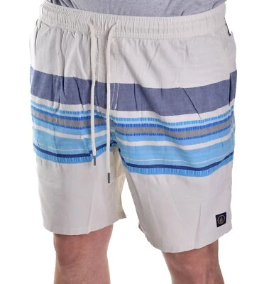 Volcom New Mens Shorts Neo Nuevo Drawstring Cotton White 36 Size XL Inseam 7" - Image 1 of 4