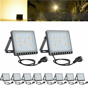 10X 30W LED Fluter Mit Stecker Flutlicht Außen Strahler Scheinwerfer Warmweiß DE - Bild 1 von 10