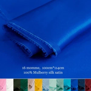 1 meter X 1.14 meter Natural Silk Charmeuse Fabric 16 momme Silk Satin Material - Picture 1 of 34