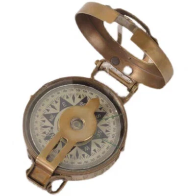 Pocket Navigation Compass Solid Brass Old World War II Military Outdoor Compass - Image 1 of 4