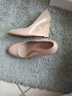 Dorothy Perkins Ladies Nude Patent Cork Wedge Shoes Size 6
