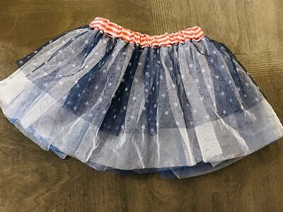 Niño Pequeño Rojo Blanco y Azul con Estrellas MUJER MARAVILLA Brillante TUTU Disfraz Falda S-M Foto 1 de 4