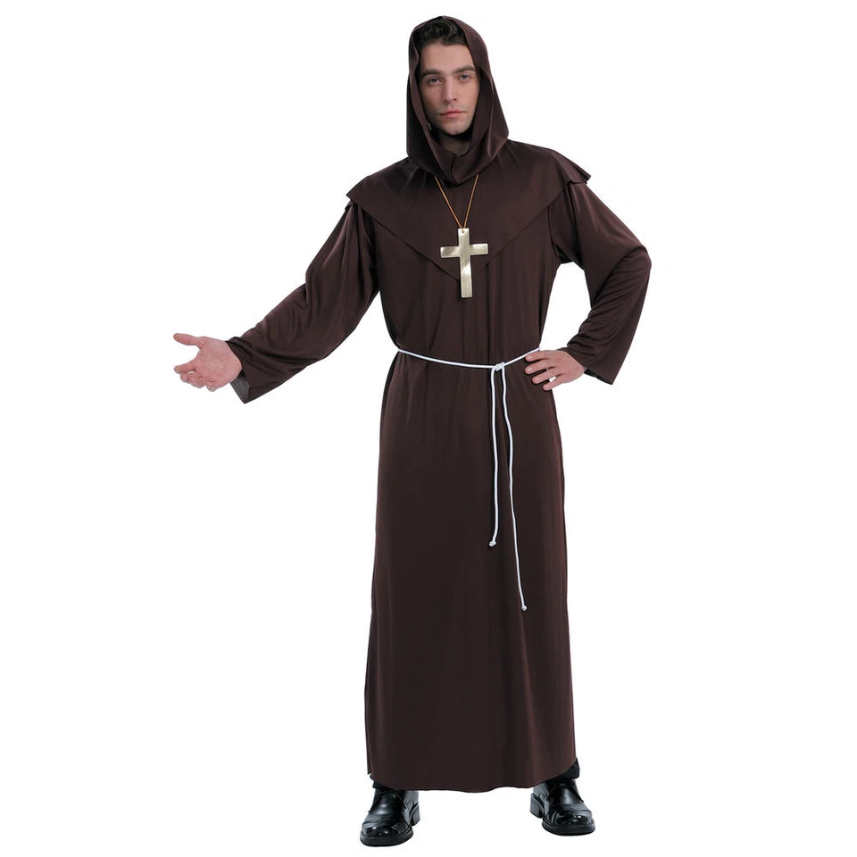 Disfraz de Monje Totally Ghoul para Hombre Talla Única Se Adapta a la mayoría Cuello de Bata con Cinturón de Capucha+ Foto 1 de 1