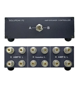 2-Way AMP Amplifier Stereo Audio Speaker Switcher Selector Switch Control box - Bild 1 von 8