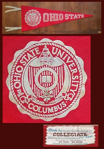 VINTAGE 1960’s Ohio State University Buckeyes Football Pennant! WOW! Cover