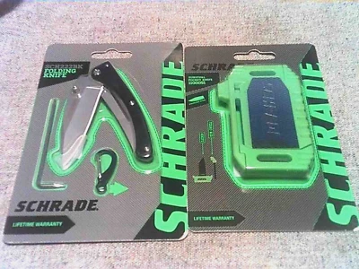 Lot of 2 Schrade Survival Knives 9-in-1 Tool & Pocket Protector Knife +Carabiner - Image 1 of 4