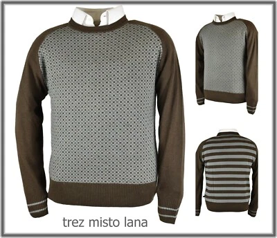 maglione lana da uomo maglia invernale pullover fantasia maglioni cardigan l xl - Immagine 1 di 4
