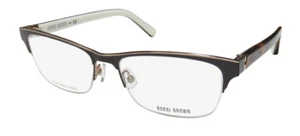 NEW BOBBI BROWN THE SCOUT EYEGLASS FRAME METAL & PLASTIC BROWN JNY HALF-RIM - Picture 1 of 8