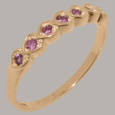 Solid 14ct Rose Gold Natural Pink Tourmaline Womens Eternity Ring
