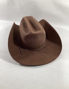 VTG "THE ALAMO" Brown Felt Cowboy Hat 6 7/8 Rip Yellowstone Rodeo Texas 5X