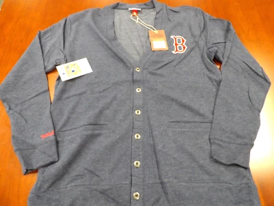 NWT MITCHELL & NESS MLB BOSTON RED SOX NAVY BLUE CARDIGAN SWEATER SIZE XL - Image 1 of 4