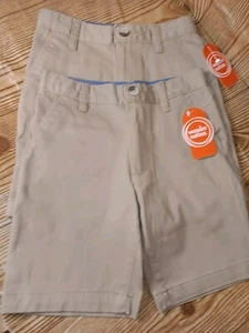 Wonder Nation Jungen Shorts vorne flach Größe 6 beige Uniform genehmigt (SKU332) 2er-Pack - Bild 1 von 4