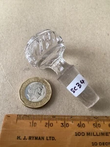 SC 34.MITTLERER ANTIKER MASSIVER PRESSGLAS KLAR DUFTFLASCHENVERSCHLUSS - Bild 1 von 7