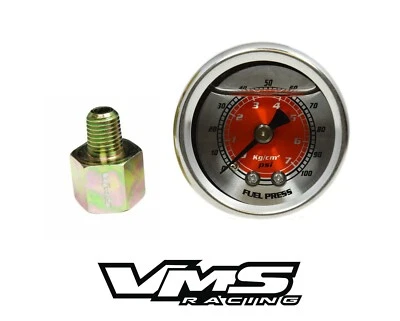 94-98 FORD MUSTANG GT 5.0 FUEL RAIL PRESSURE GAUGE ADAPTER KIT RED — 第 1/3 张图片