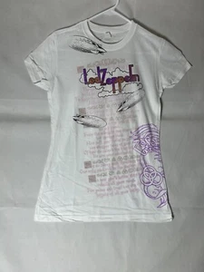 Vintage Led Zeppelin T Shirt 2000s Rock Band White Youth Large - Picture 1 of 12