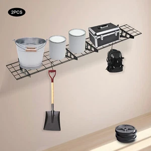 2x Estante de garaje resistente flotante almacenamiento pared estantería soporte 12*72" 300 lb - Imagen 1 de 15