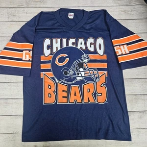 Herren Chicago Bears Trikot T-Shirt Blau NFL Football Baumwolle Poly Vintage Large - Bild 1 von 11