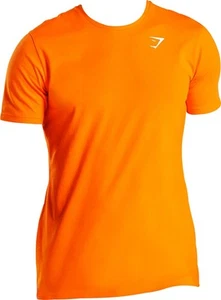 Gymshark Critical Slim Mens Training Top Orange Short Sleeve Gym Workout T-Shirt - Picture 1 of 2
