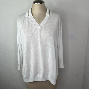 Peserico Polo Linen Cotton Blend 3/4 Sleeve Size IT 42, Comfy, Cassual, Classic - Picture 1 of 8