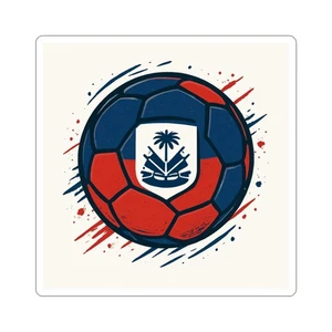 Haiti Soccer Ball Sticker | Kiss-Cut Vinyl Sticker - Picture 1 of 4