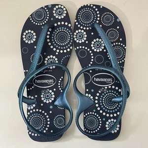 Havaianas Flash Navy Blue Ankle Strap Flip Flop Sandals Women’s US Size 7/8 - Picture 1 of 5
