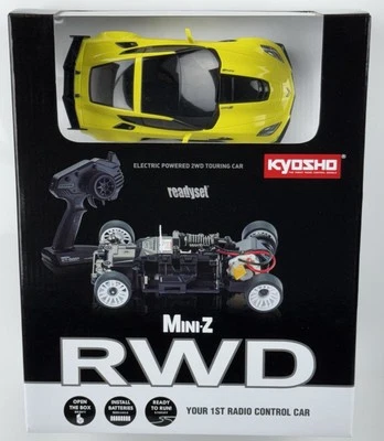 Kyosho Mini Z RWD Readyset Electric Touring Car Chevrolet Corvette ZR1 Yellow - Image 1 of 4
