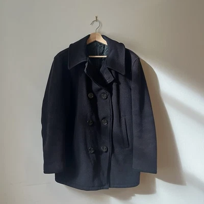 Abrigo de lana vintage emitido por la Marina de los Estados Unidos años 50 botón de anclaje naval Foto 1 de 4