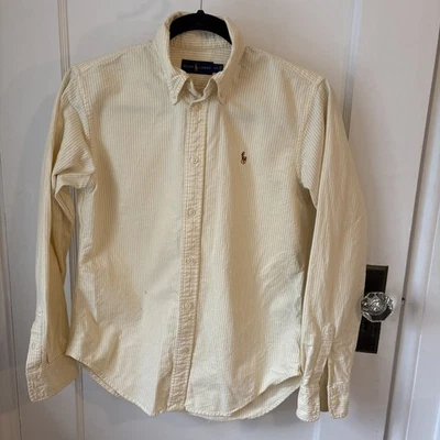 Camisa deportiva de colección Ralph Lauren a rayas con botones para niños talla S amarilla Foto 1 de 4