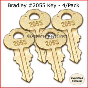 Bradley #2055 Key - (4/pk.) for Paper Towel, Toilet Tissue & Liquid Soap Disp. - Picture 1 of 2