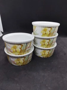 FRENCH PILLIVUYT  5 × SMALL SOUFFLE DISHES - Picture 1 of 4