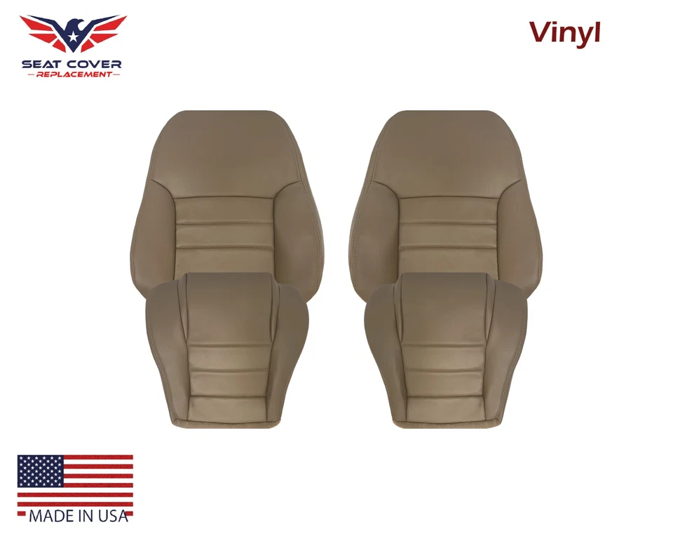 For 1994 1995 1996 1997 1998 Ford Mustang Front Replacement Seat Covers in Tan - Image 1 of 4