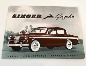 Orig. Vintage Singer Gazelle Automobil Werbung Verkaufsprospekt - Bild 1 von 5
