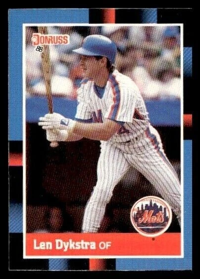 1988 Donruss #364 Len Dykstra Outfield New York Mets frete grátis - Imagem 1 de 1